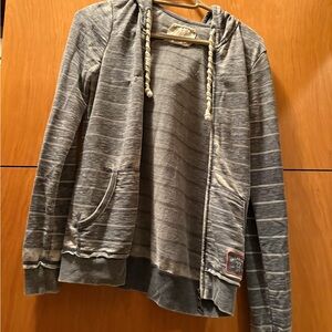 Billabong Gray Striped Hoodie with Pockets